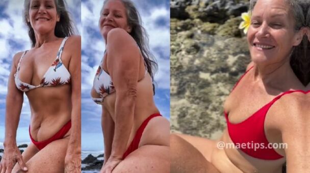 Mulher diz que mulheres mais velhas também podem usar biquínis fio-dental, mas muitas pessoas discordam
