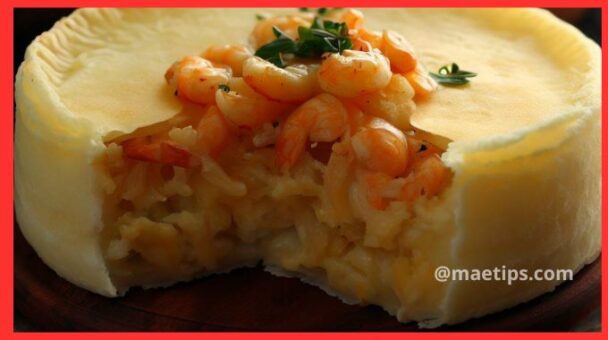 Escondidinho de camarão com purê de batata