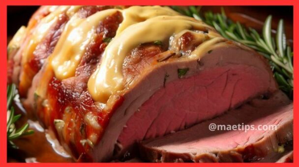 Receita de Carne Assada Recheada com Queijo e Presunto