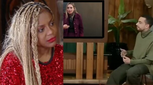 Cariúcha assiste vídeo na Cabine de Descompressão com momento polêmico de briga com Rachel Sheherazade e sua cara vai no chão
