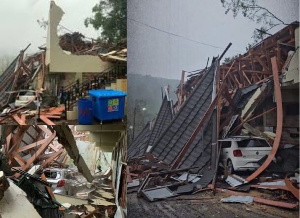 Santuário no RS é completamente destruído minutos antes da missa; vídeo mostra desespero